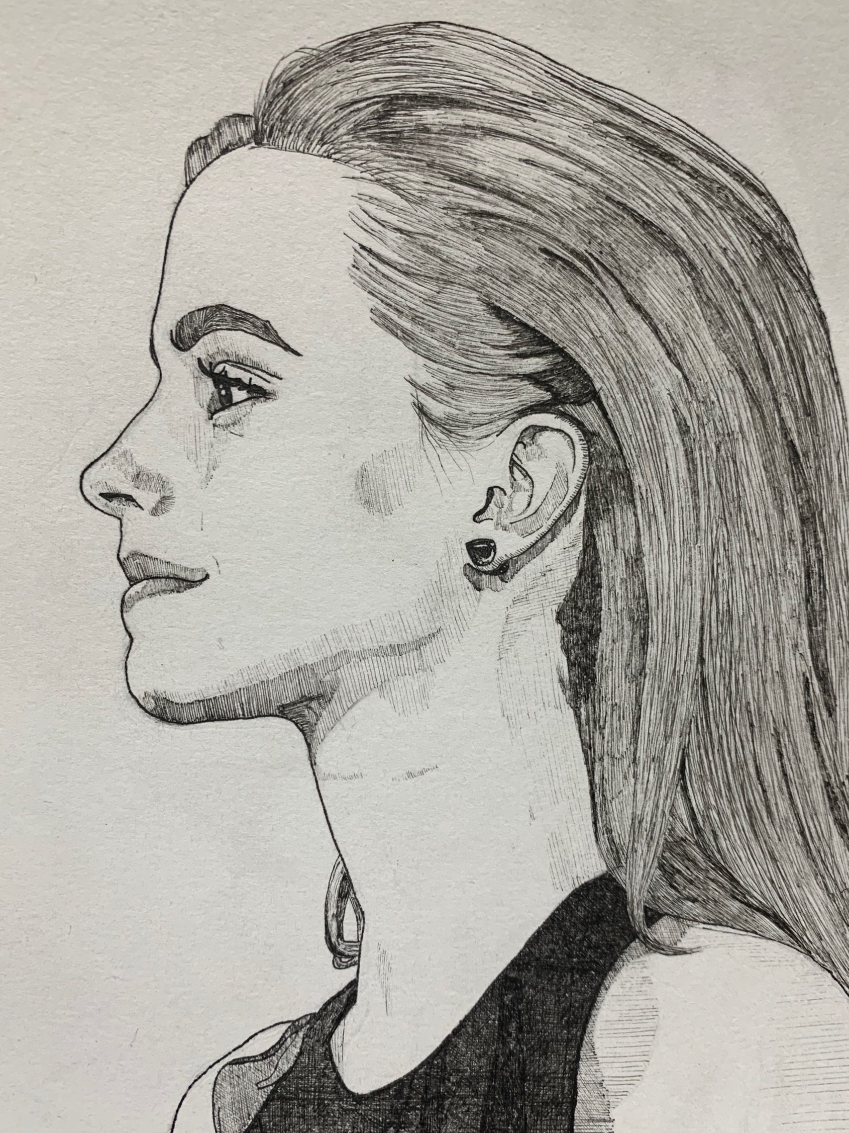 線画で描いた人物作品